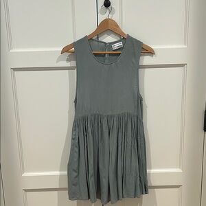 Urban Outfitters Green Pleated Mini Dress